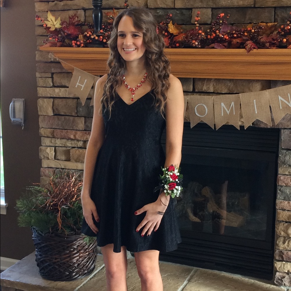 Black mini dress